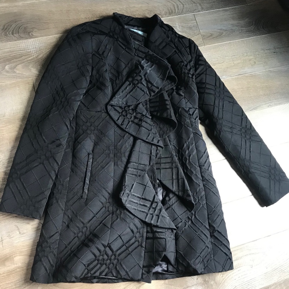 Ruffled light checked jacket Anthropologie